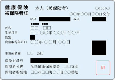 健康保険証 表面